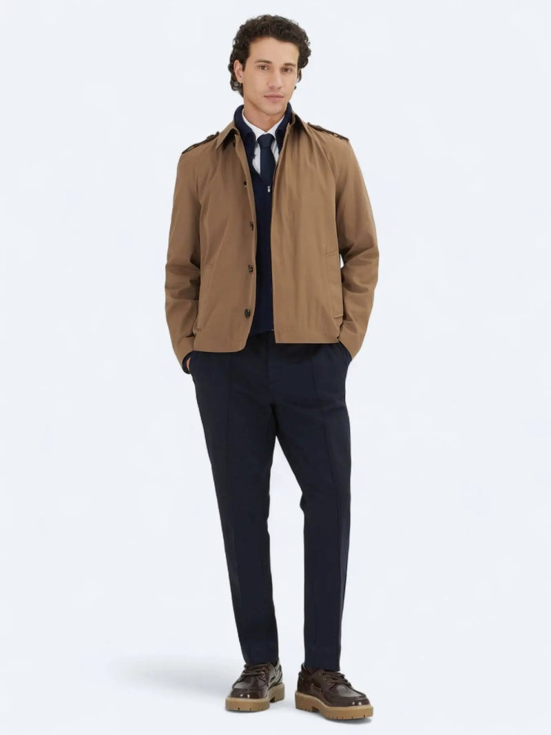 Kip Mink Regular Fit Shirt Collar Casual Weaving Rain Coat - Image 5